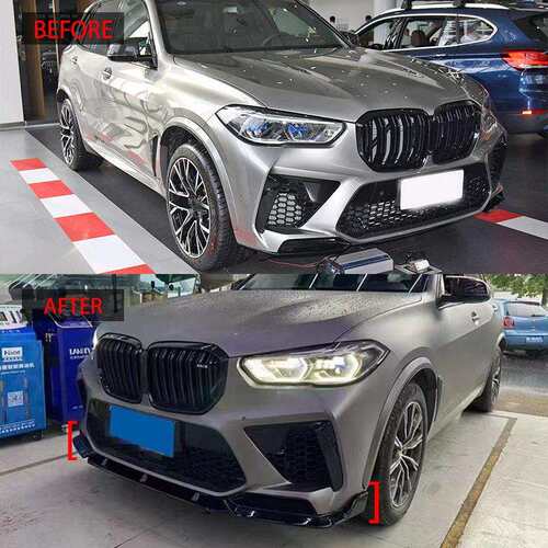 适用202000G05扰-203款F95竞技款前铲前流板X5M2前铲唇3段式ABS材