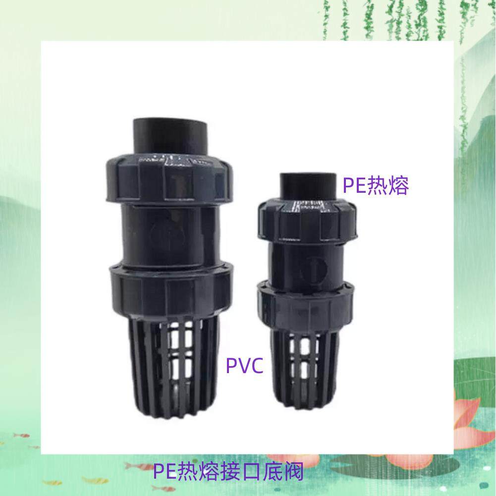 PE底阀逆流阀PEHD热熔承插球形止水阀双油令水泵底阀莲蓬头自吸水图片