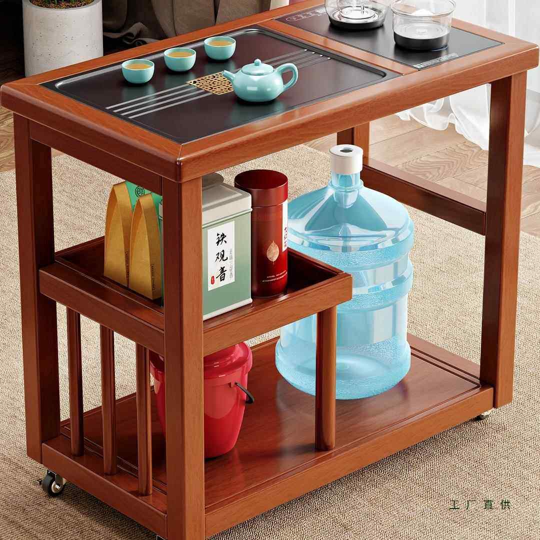NML移动茶台小茶家用小茶台桌式实木中茶水柜茶车茶几功夫壶烧水