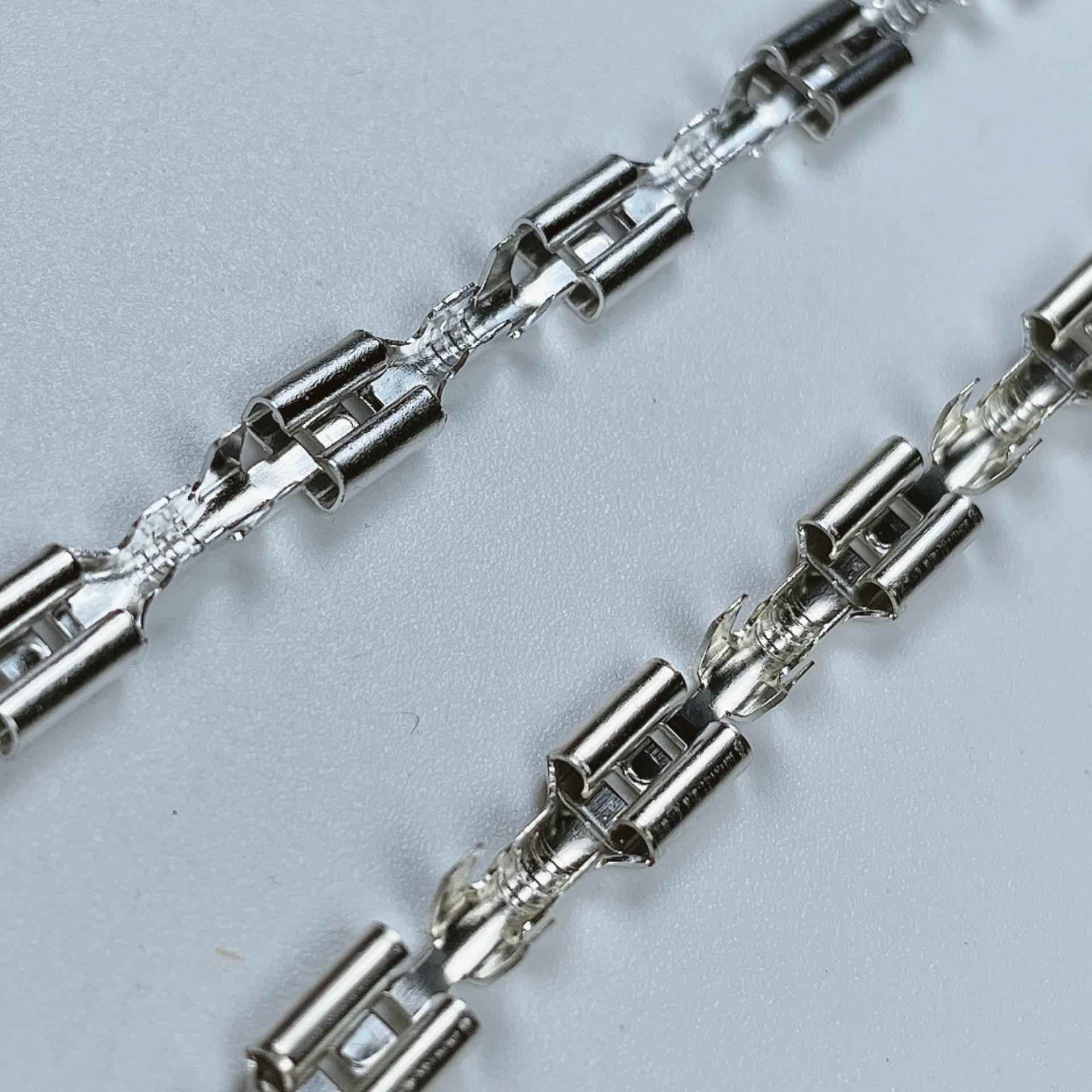 187插簧接线端子4.8插簧直式连带端子4.8直插直连端子1.5K/卷