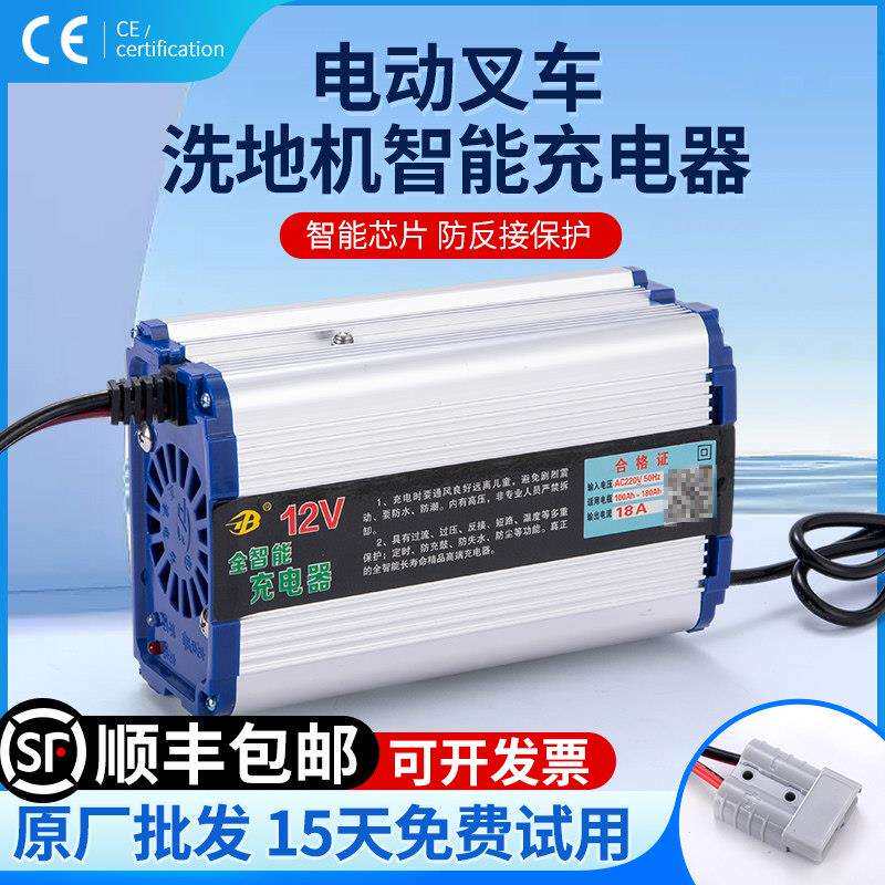 电动堆高机充电器12v24v升降机洗地机充电器堆高车电瓶智能快充电