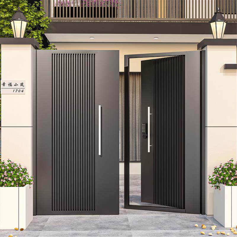 铝合金庭院别墅大门铁艺单双门现代简约乡村户外院子自建房大门