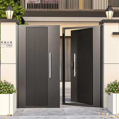 铝合金庭院别墅大门铁艺单双门现代简约乡村户外院子自建房大门