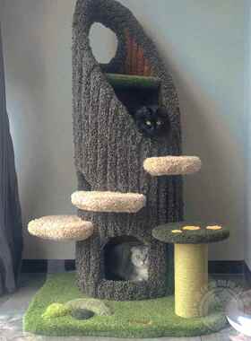 新款现货Camily2019仙踪爬架树猫洞猫屋野毛绿绒猫窝猫仙居猫树猫
