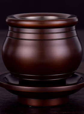 大悲水圣水杯纯黄铜供杯家用佛堂供奉佛前观音财神仿古手染净水杯