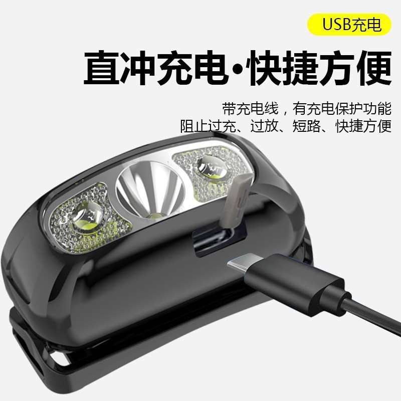 led头灯挥手感应usb充电头戴式夜跑步钓鱼迷你锂电池超强