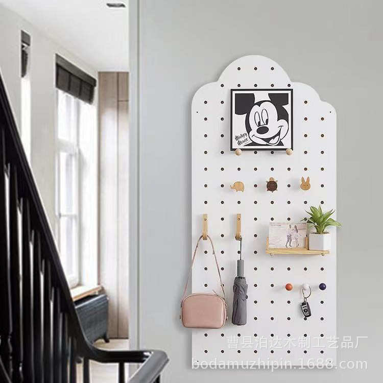 云朵形洞洞板木质墙壁置物架挂墙层板全屋装饰一字搁板收纳架