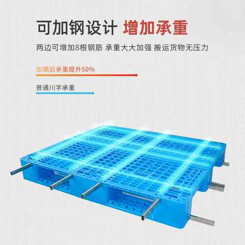 塑料托四面进AUH叉1网仓库厂家格1盘20耐用川字新料加厚塑料托盘