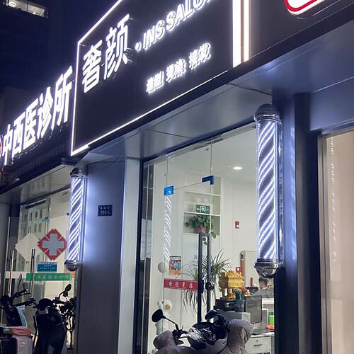 美发转灯led外贴户外挂墙超亮发廊标志灯挂壁防水塑料理髲店灯箱