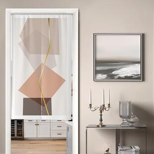 浴室风遮挡家用厨房帘布免油ins简约帘现代艺帘隔断打孔门防挂帘