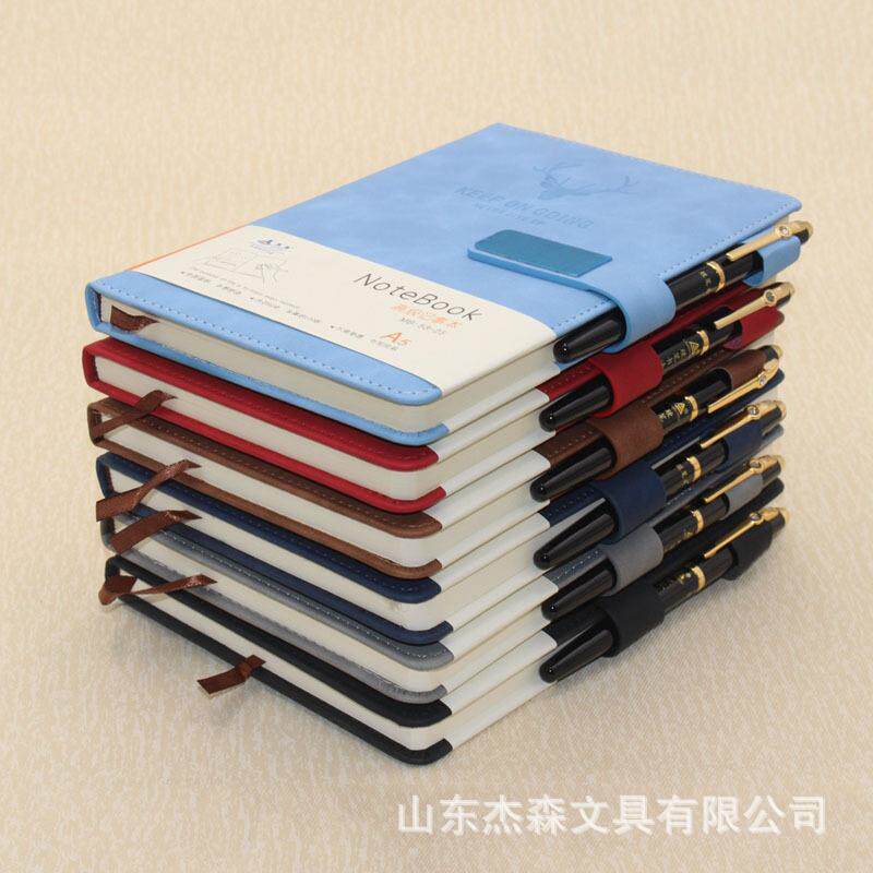 名博复古商务会议磁扣笔记本 A5办公记事本记录搭扣本可印字96张