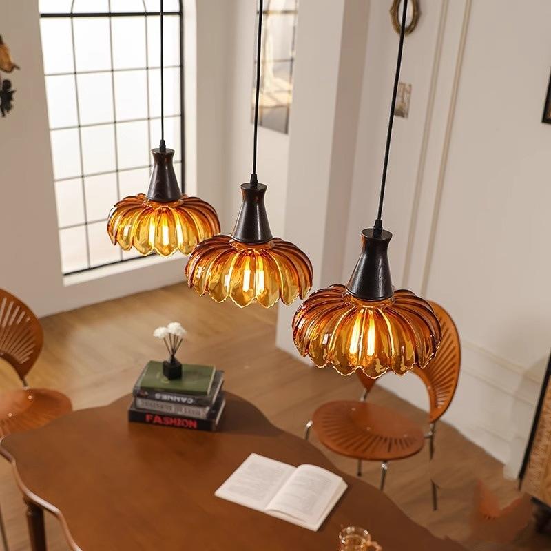 法式中古餐厅吊灯美式可移位吧台餐桌灯三头复古过道灯走廊灯具