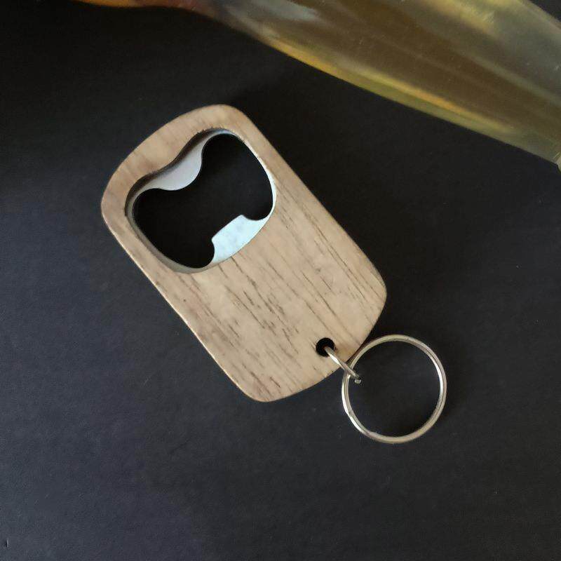 啤酒起瓶器 创意狗牌啤酒起子 木质开盖器木制开瓶器钥匙扣
