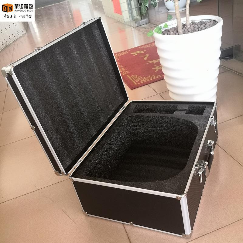 工厂专业产拉杆铝箱 铝合金仪器仪表箱 黑色手提密码锁铝箱