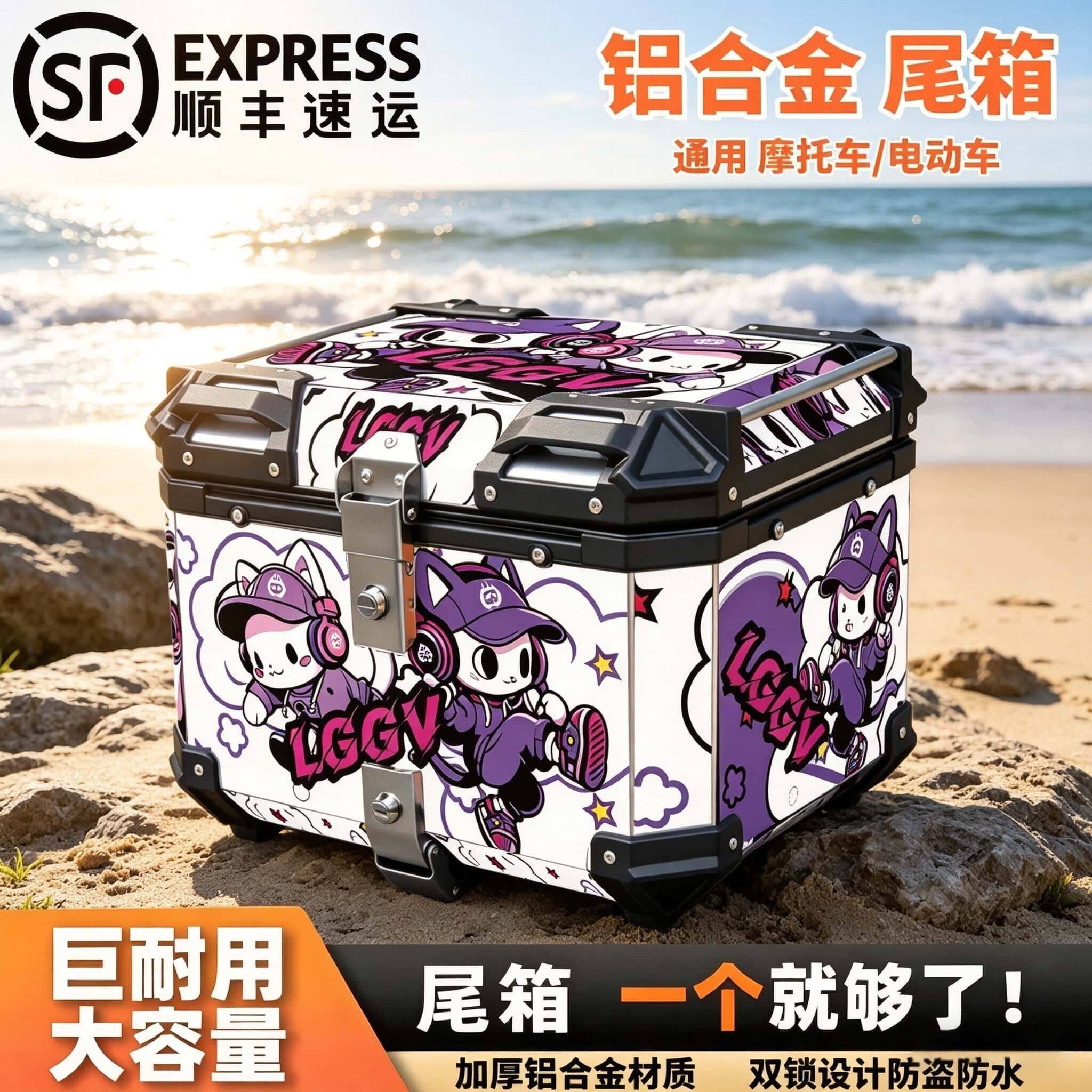 【顺丰包邮】铝合金尾箱摩托车后尾箱快拆防水摩旅电动车后备箱