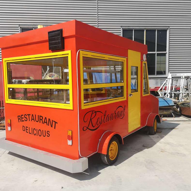 定制双层巴士大众美食车餐厅户外商业街头流动摆摊车早餐车模型