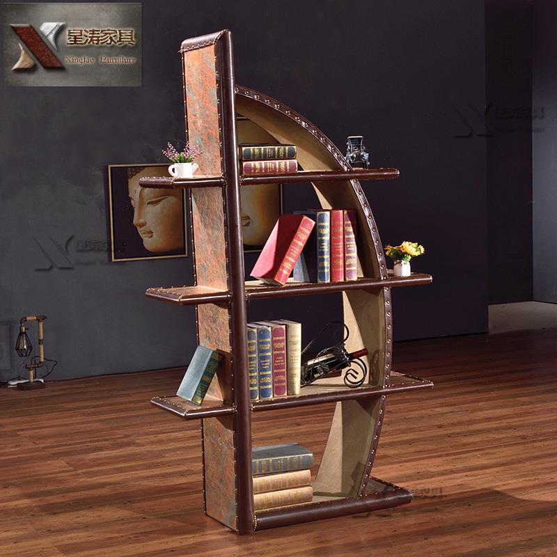 工业风文件架美式复古置物架个性多层杂志架展示货架创意卧室书架