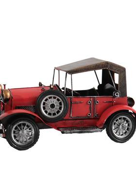 复古怀旧老爷车美式仿真汽车铁皮模型创意摆件家居客厅酒柜装饰品