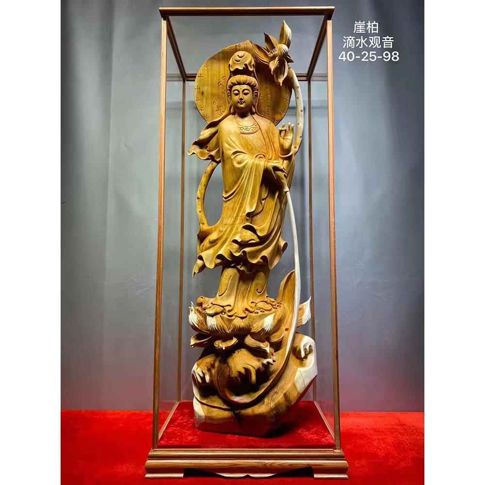 太行土嘉木雕观音根雕大型雕像人物客厅饰品店落地式办公饰品