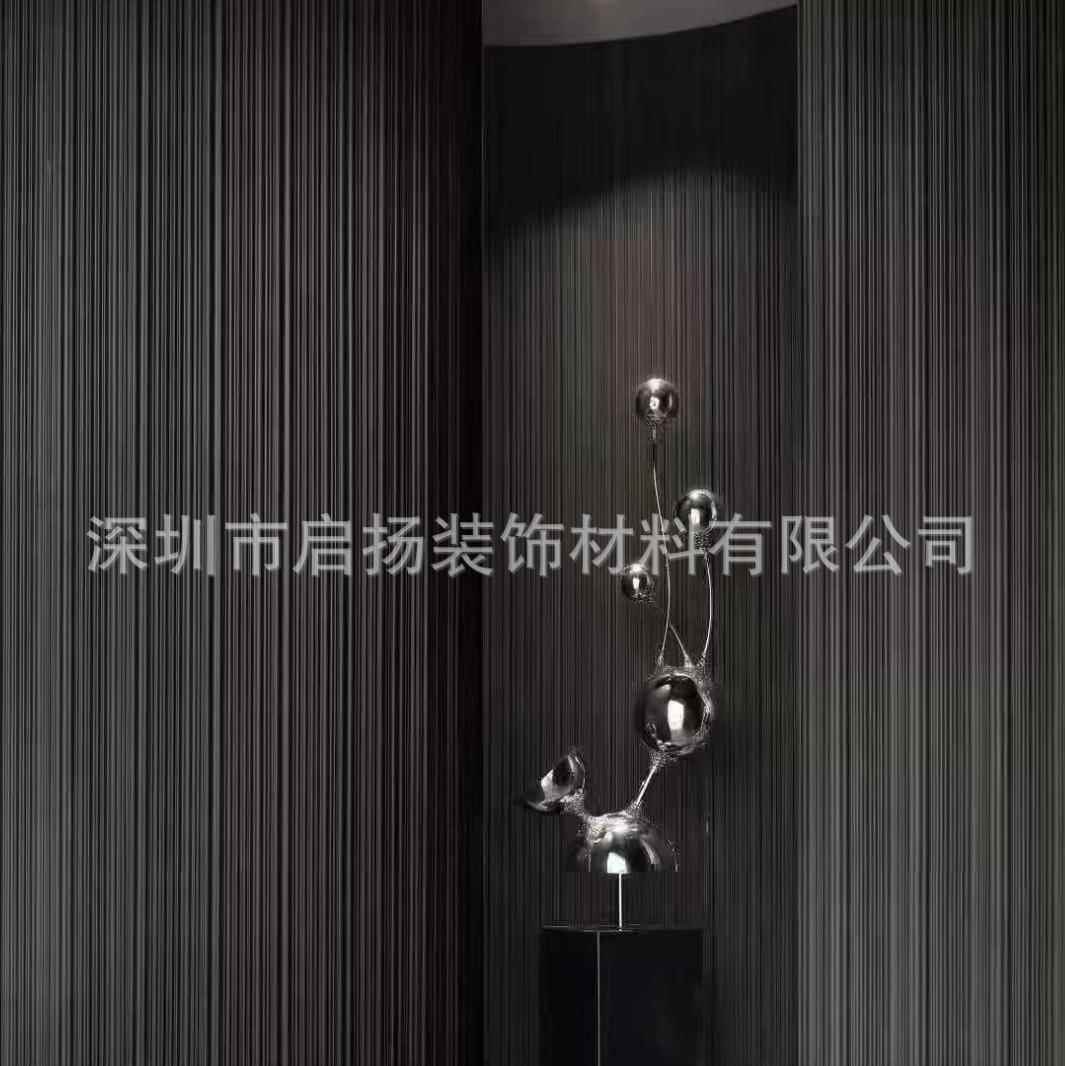 现货深进压纹司十竖条纹35盎PVCKLM口字布基墙布