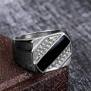 Signet Men Collection Gol For Style Rings Finger Square Punk