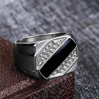 Signet Square Finger Rings For Men Punk Style Collection Gol