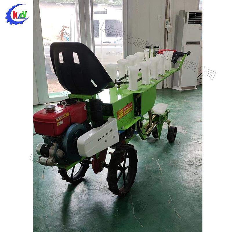 汽油动力座驾式栽苗机两行蔬菜移栽机茄苗辣椒西红柿播种设备
