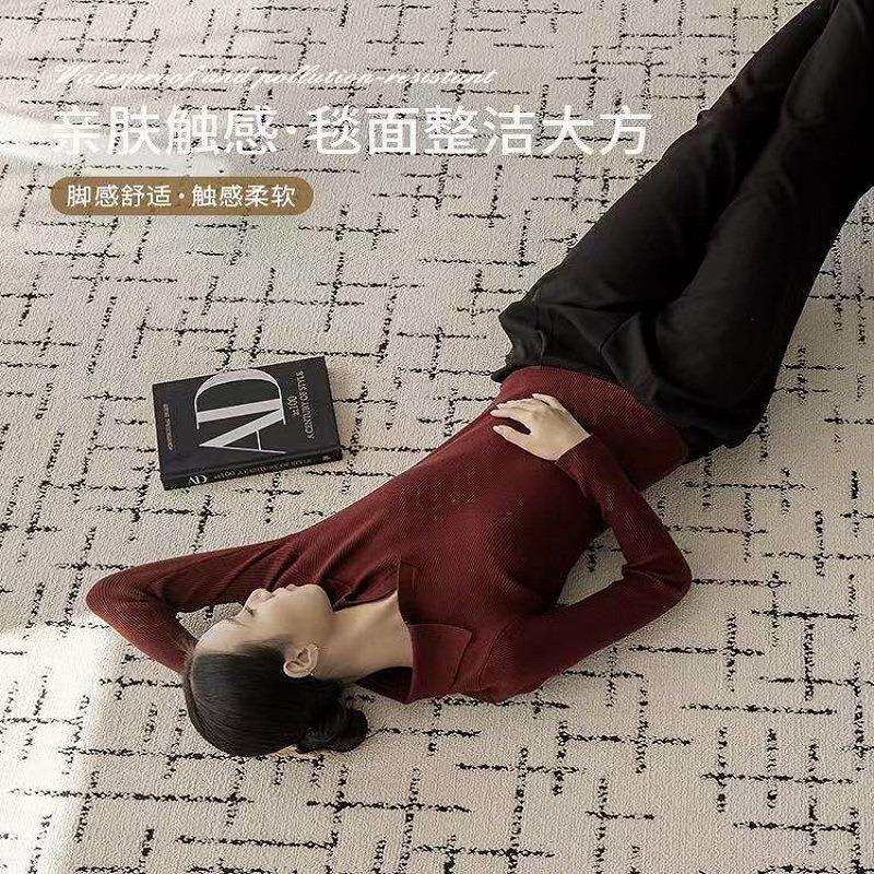 可可小姐法式轻奢客厅地毯高级感家用卧室床边地垫防水抗污易打理