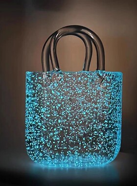 夜光款ins高级感创意玻璃花瓶现代简约水培鲜花装饰插花器桌面摆