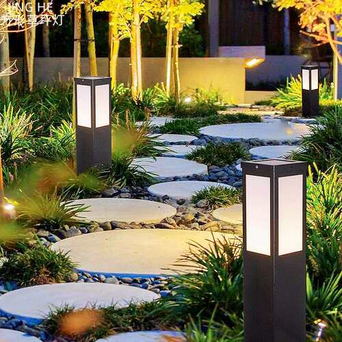 太阳能防水落地方形草坪灯草地灯led花园别墅道路庭院灯中式风格
