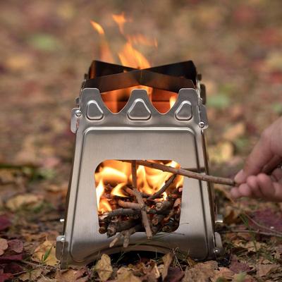 户外柴火炉便携卡片304不锈钢炊具直燃式木柴炉具WS009M