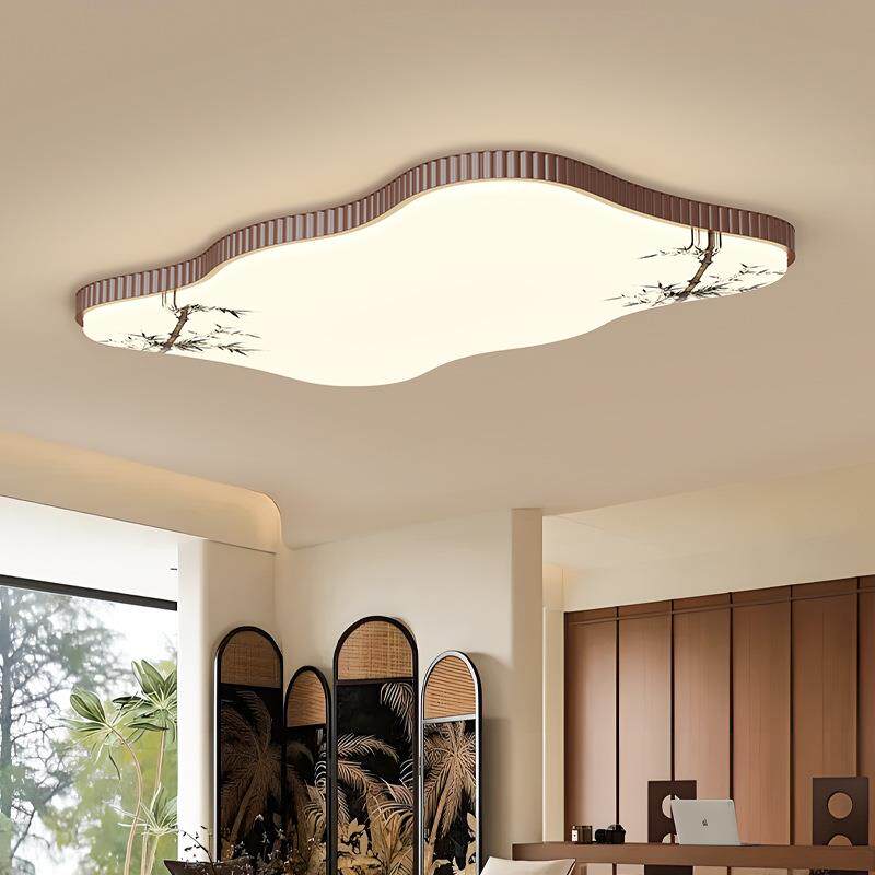 客厅吸顶灯复古中古风胡桃木色2025新款温馨创意个性大厅卧室灯具