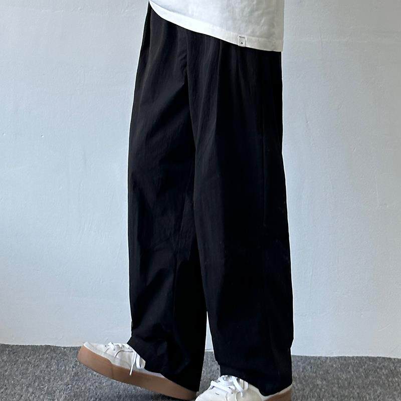 纯色肌理伞兵裤薄款冰丝裤夏季夏款男生宽松简约长裤子夏天休闲