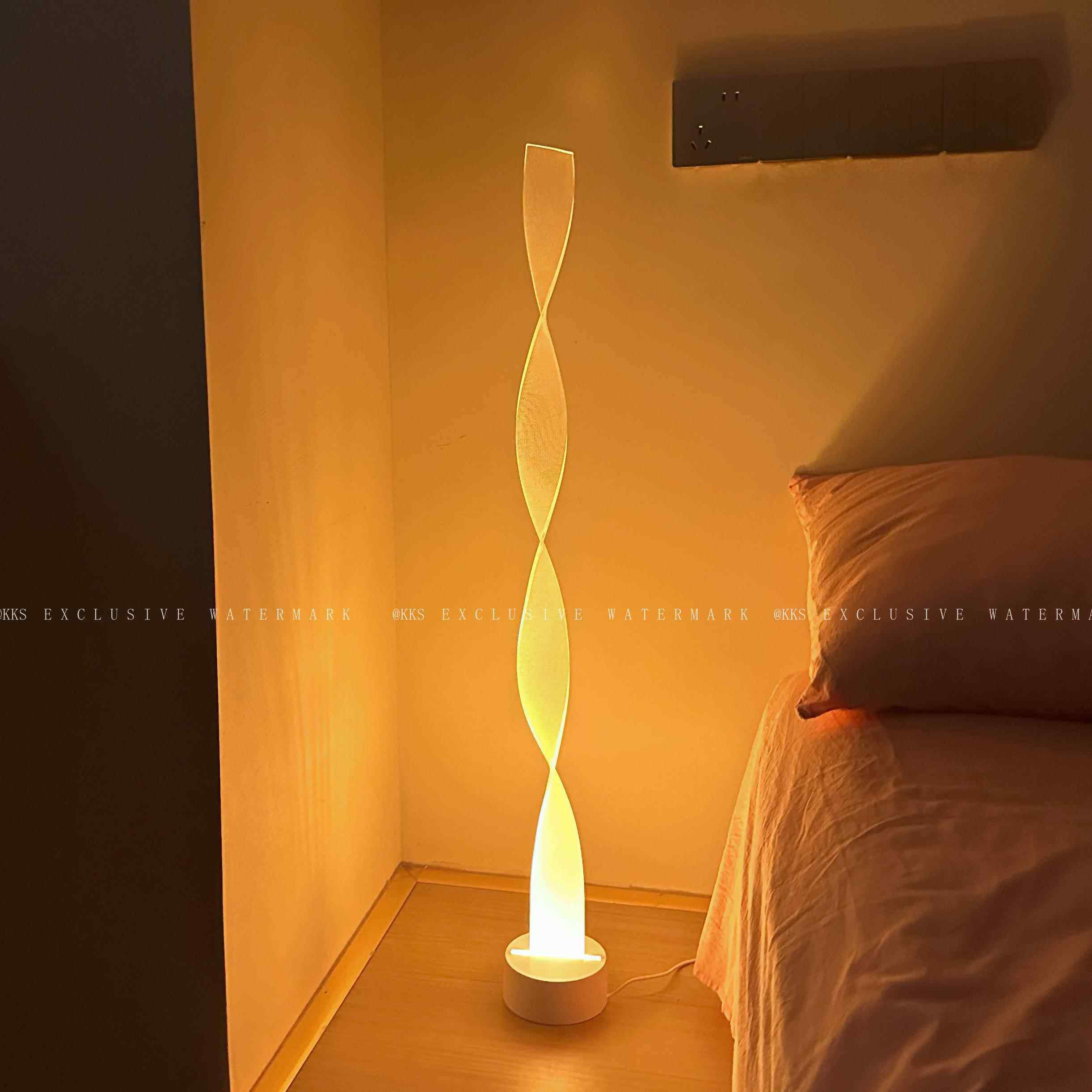 高级落地灯中古奶油ins风氛围感夜灯卧室客厅沙发旁边床头台灯