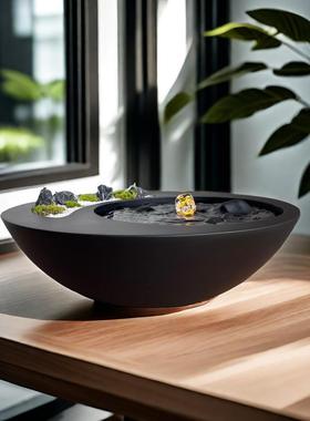 招财流水摆件喷泉循环水系现代简约中式水景玄关客厅办公室乔迁