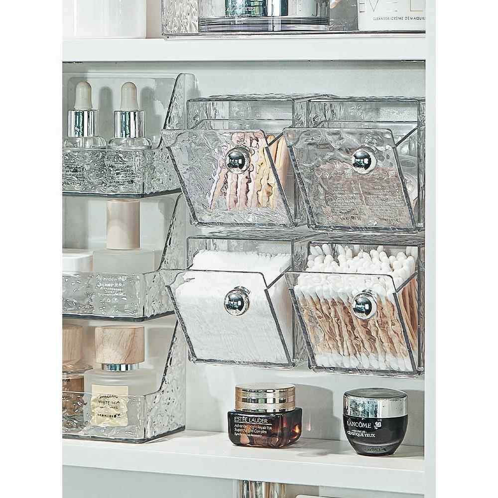 化妆棉收纳盒卫生间镜柜里洗脸巾整理盒壁挂透明棉签盒口红置物架,收纳整理,镜柜收纳盒,淘宝优惠券,粉丝福利购,淘宝优惠卷