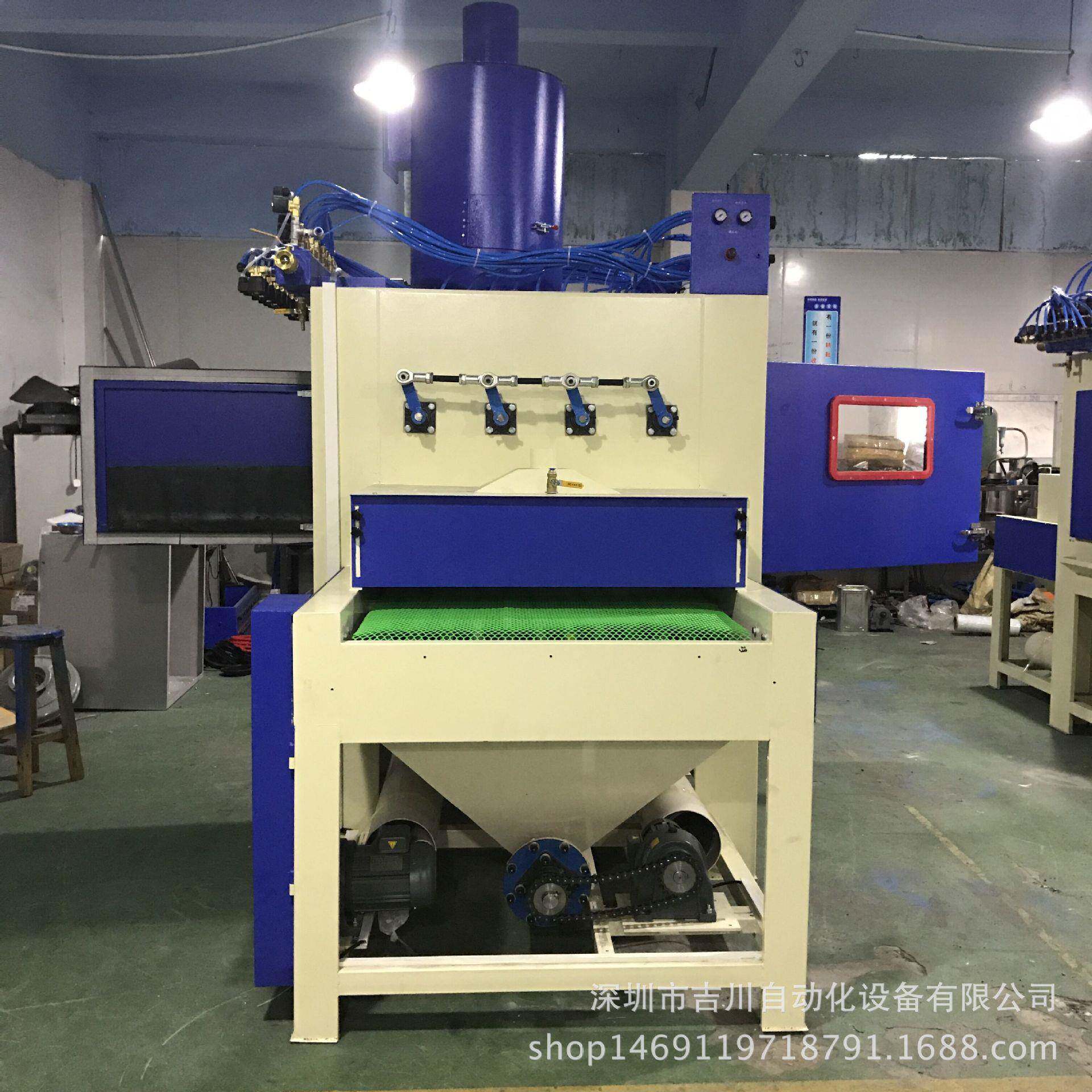 大型木材皮草表面处理自动喷砂机铁板去氧化皮自动输送喷砂机厂家