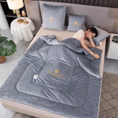 A类婴儿绒8斤抱枕被子加靠车季垫两用厚冬双F98SS8J6面绒载办公室