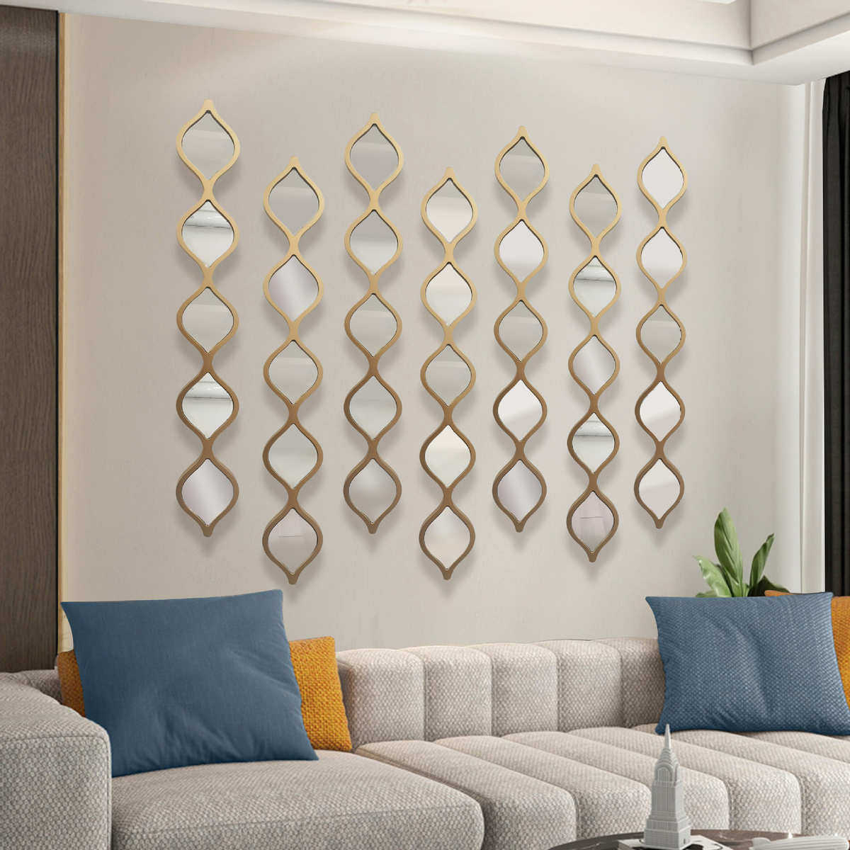 欧式玄关壁挂组合镜 美式客厅沙发创意背景墙轻奢装饰镜壁挂