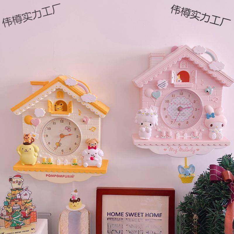 可爱美乐卧室装饰布丁少女摆钟房间可爱狗蒂挂钟挂件玉桂狗