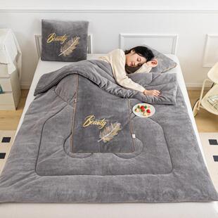 抱枕被子14019两用午睡加叠厚二合一公折汽车枕头被办室毯子冬载