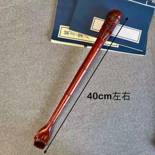 紫檀木质寿星痒痒挠捶打痒痒挠两用老头乐背部按摩不求人立体雕刻