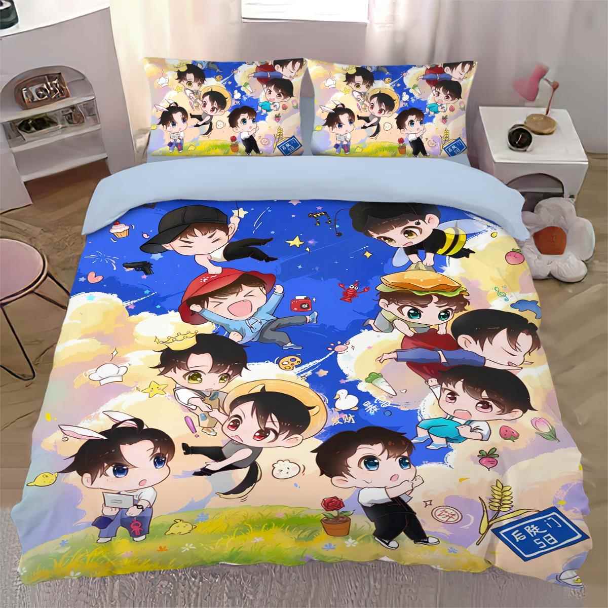 十个勤天卡通床品100纯棉
