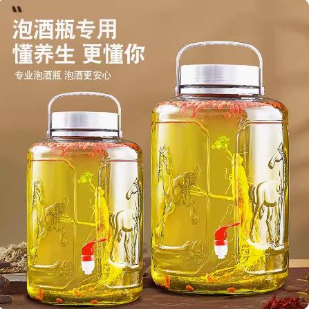 跨境大容量带龙头泡酒瓶家用玻璃密封罐酒坛厨房玻璃罐收纳储物罐