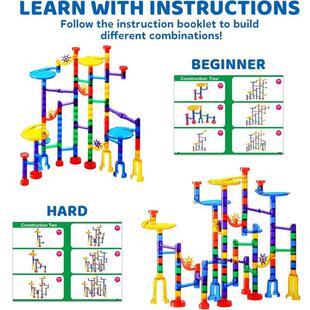 Construction Run Marble STEM管 Blocks Toys Building Glowing