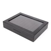 现货钢笔盒黑色烤漆10支装 木质钢笔展示盒文具盒烤漆钢笔收纳盒