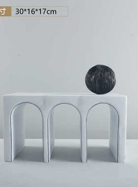 水晶大理石纹黑白抽象摆件艺术雕塑样板房间家居桌面软装饰品摆设