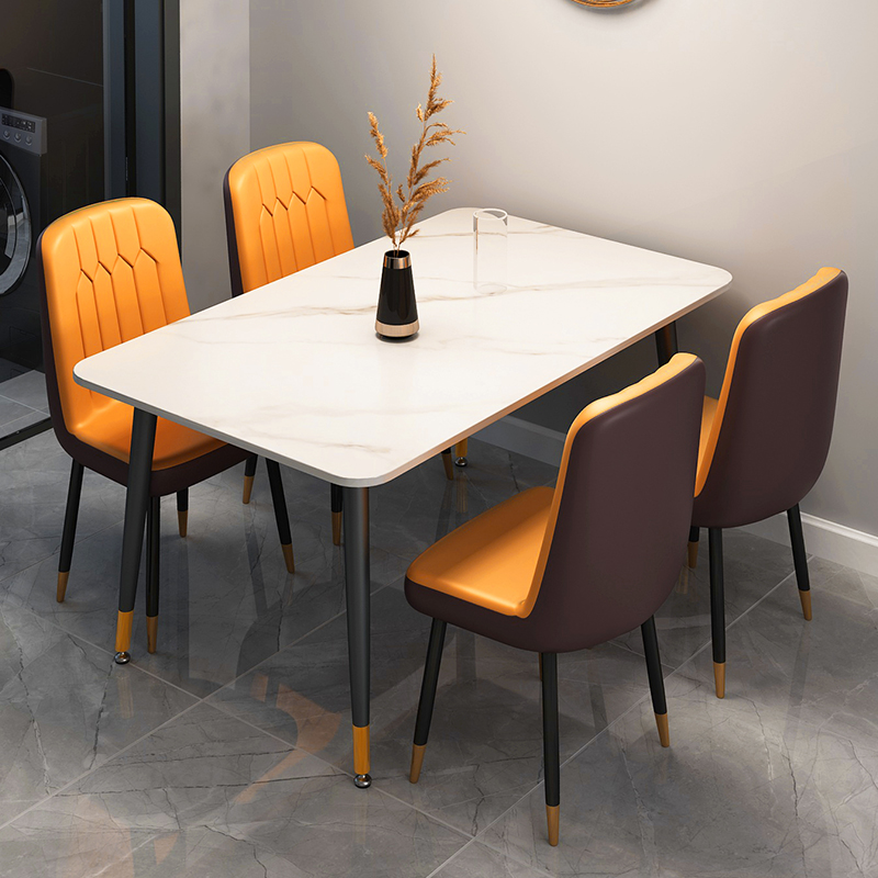 轻奢岩板餐桌椅组合现代简约家用小户型长方形网红饭桌子2022新款