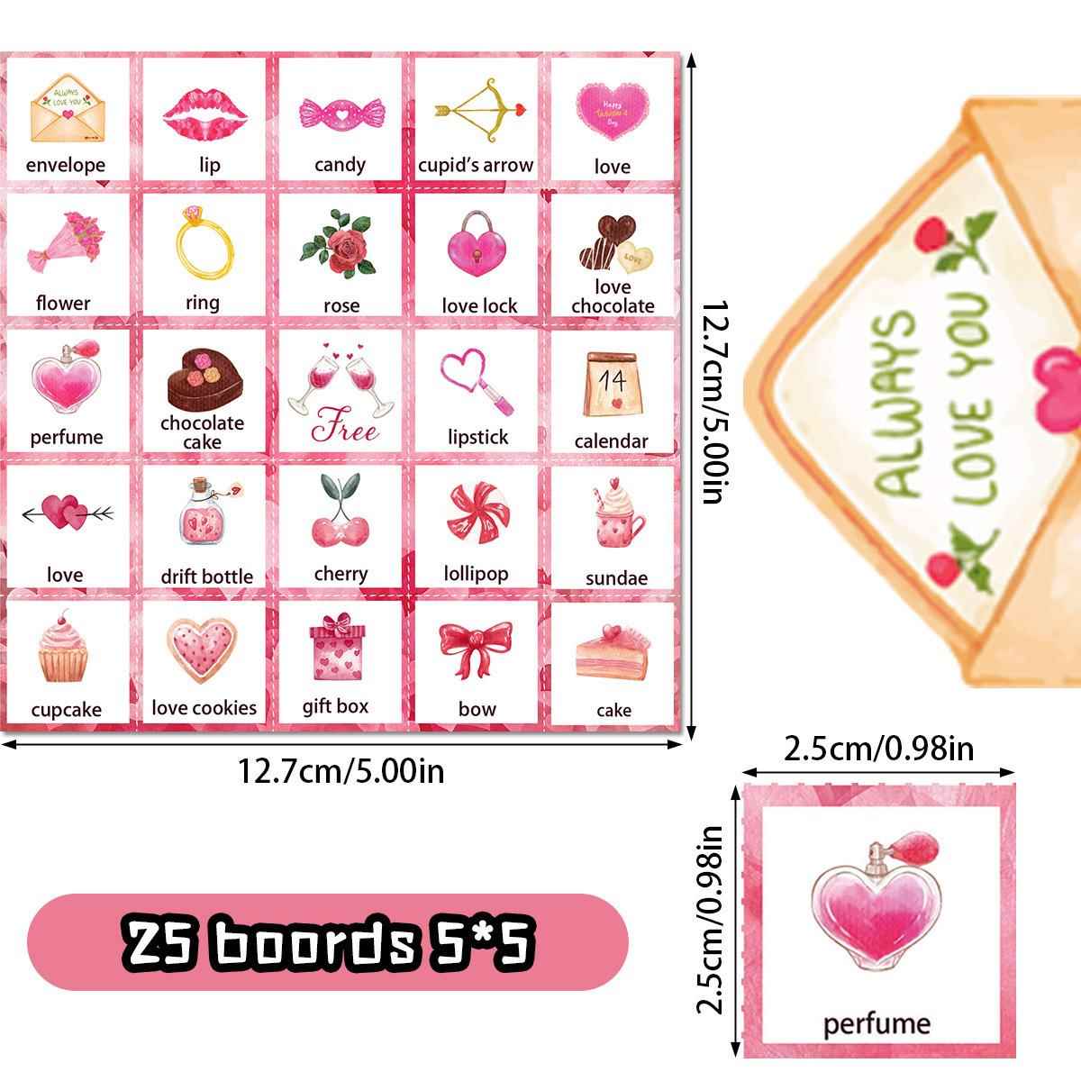 亚马逊新款Valentine'sDay情人节茶话会bingogame桌游卡牌套装