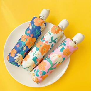 覆古油画 画轻便遮阳伞女夏防晒抗UV结实折叠自动晴雨两用遮阳伞